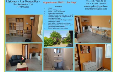 Kot/appartement te huur in Angleur