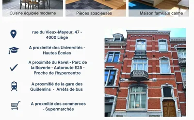 Kot chez l'habitant à louer à Liège Fragnee