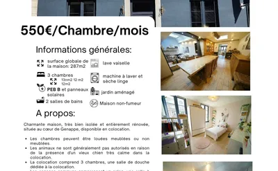 Chambre à louer à Nivelles